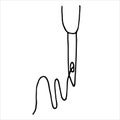 simple line drawing. punch needle. carpet embroidery tool. hobby, handicraft, handicraft